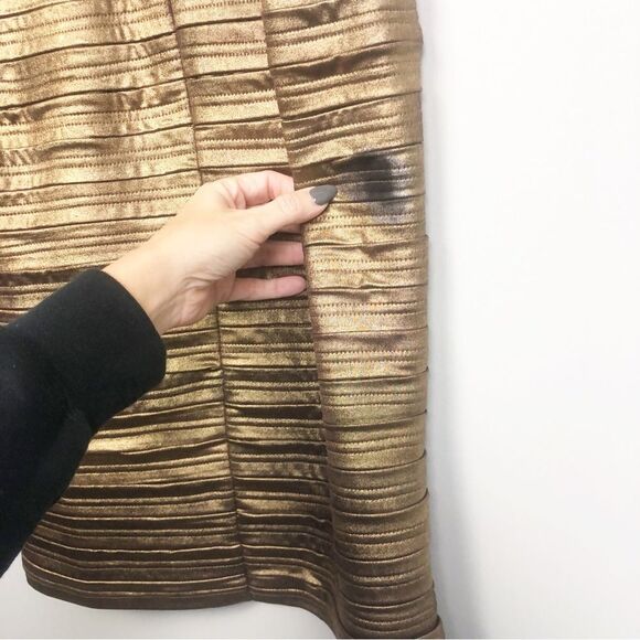 TADASHI COLLECTION | Bronze Gold Bandage Style Bodycon Dress Women’s Size Medium - Picture 6 of 12